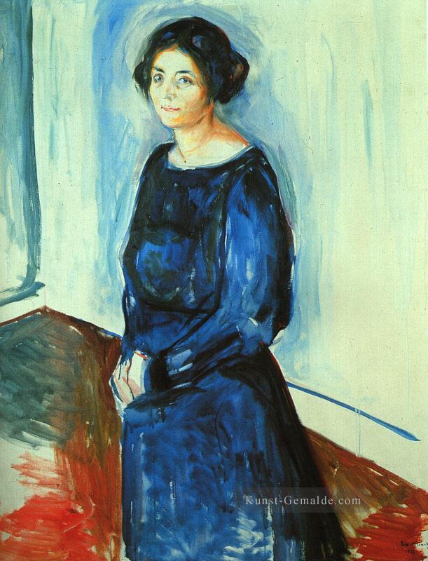 Frau im blauen frau barth 1921 Edvard Munch Ölgemälde